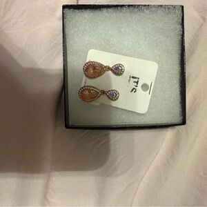 INC International Concepts Gold and Peach Teardrop Earrings